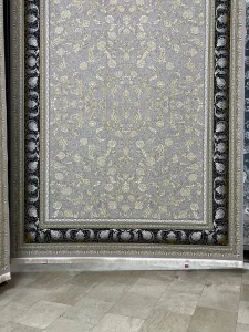 فرش نگین مشهد -  طرح ۱۲۲۳ نقرهای سرمهای