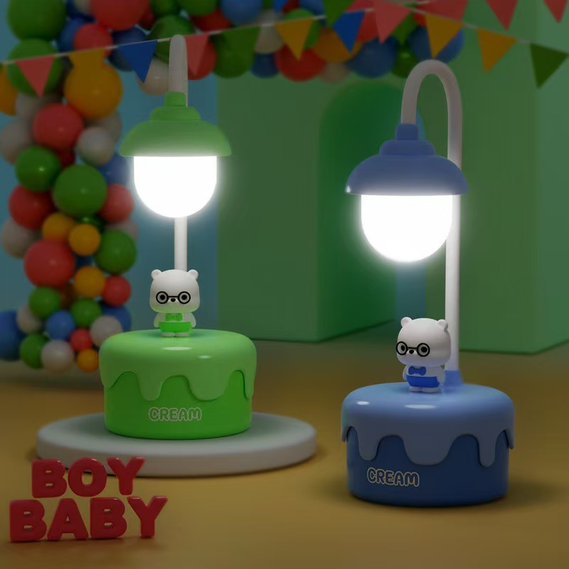 چراغ خواب رومیزی شارژی طرح خرس خامه ای