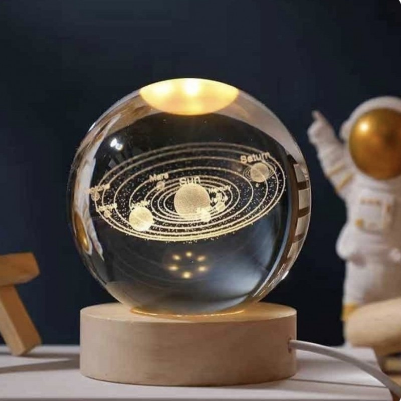 چراغ خواب گوی کریستالی قطر 8