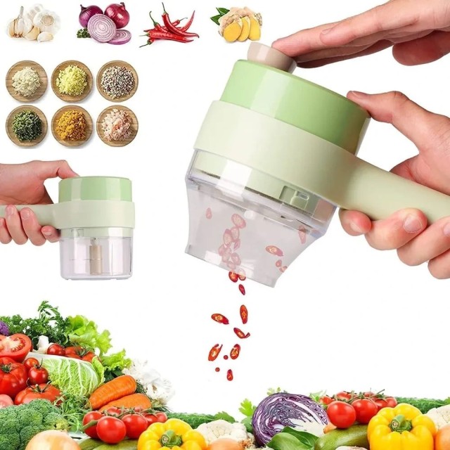 خرد کن چند منظوره فود چاپر مدل Canilrh 4 in 1 Handheld Electric Veggie Chopper AD00