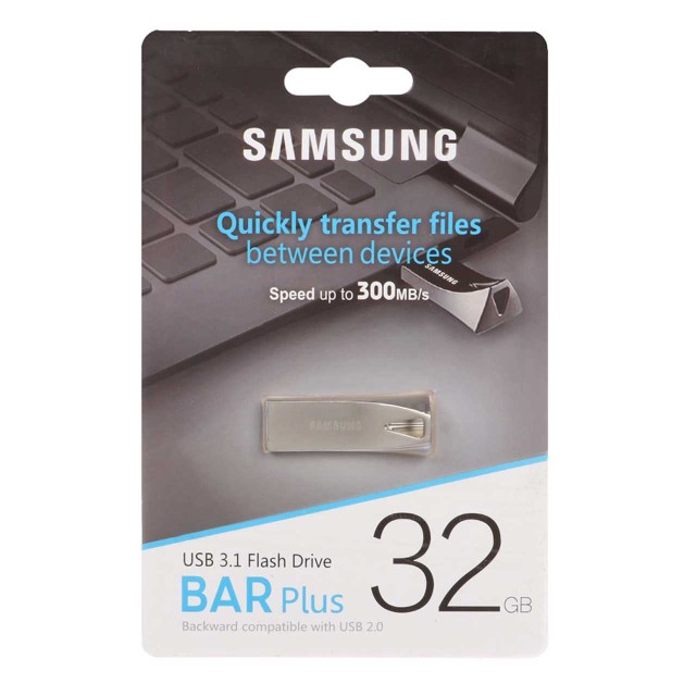 فلش مموری سامسونگ اورجینال مدل BAR plus USB3.1 ظرفیت 32GB - (گارانتی مادام‌العمر استار مموری)