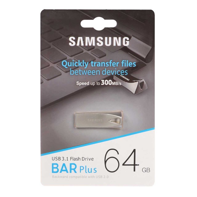 فلش مموری اورجینال سامسونگ مدل BAR plus USB3.1 ظرفیت 64GB - (گارانتی مادام‌العمر استار مموری)