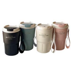 تراول ماگ سیتارایوری 290 میل SITARAYURI درب آسان نوش شفاف نی دار, کیفیت درجه 1 استیل 304