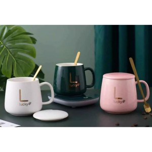 ماگ حرارتی لاکی مدل هیتردار به همراه صفحه گرم کن کارتن رنگی