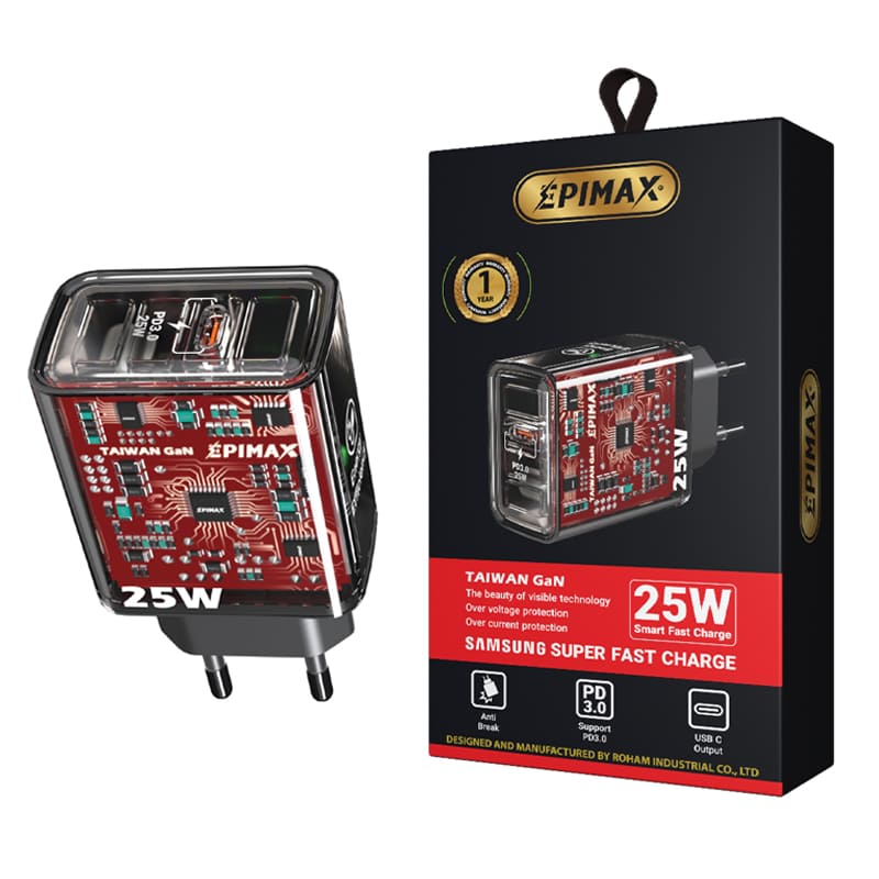 شارژر 25 وات تایپ سی ایپیمکس مدل EPIMAX EU-151 PD 25W