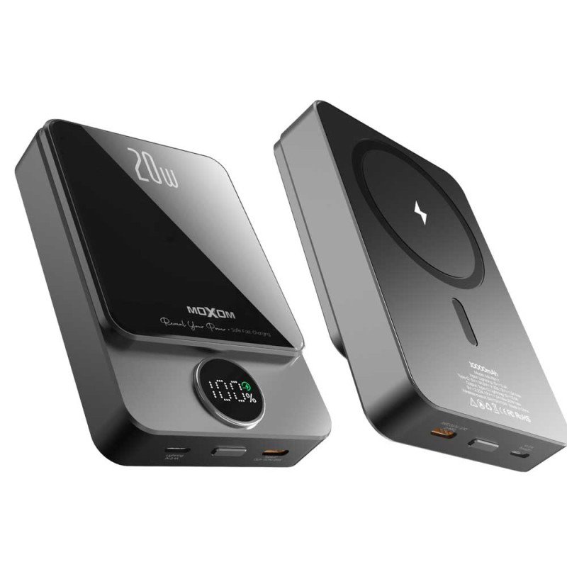 پاوربانک مگ سیف وایرلس موکسوم MOXOM MX-PB111 PD20W 15W 10000mAh