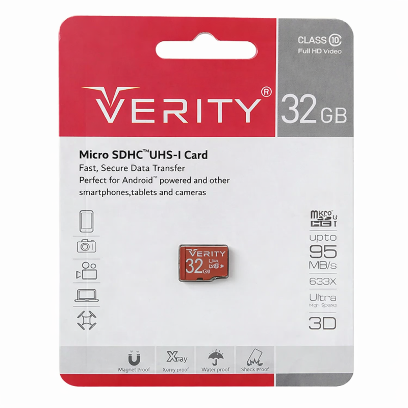 کارت حافظه‌ microSDHC وریتی مدل 633x کلاس 10 استاندارد UHS-I U1 سرعت 95MBps ظرفیت 32 گیگابایت