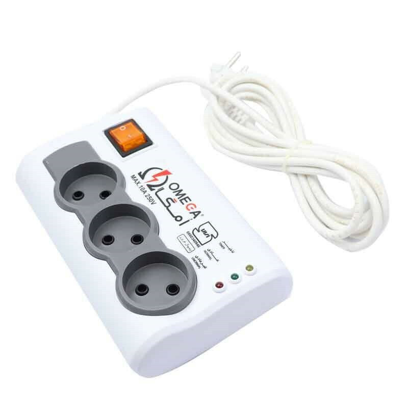 محافظ برق صوتی و تصویری امگا 3 خانه مدل P3000 طول 3 متر ارت دار