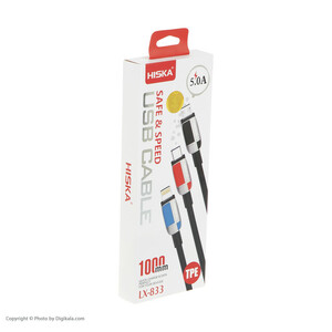 کابل تبدیل USB به USB-C هیسکا مدل LX-833 طول 1 متر