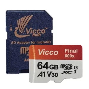 کارت حافظه microSDXC ویکو من مدل Final 600X کلاس 10 استاندارد UHS-I U3 سرعت 90MBps ظرفیت 64گیگابایت همراه با آداپتور SD