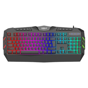 کیبورد گیمینگ هیسکا مدل HX-KEG400 RGB، سوییچ ممبران، Full-Size نورپردازی RGB