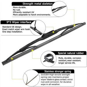 تیغه برف‌ پاک‌کن فلزی پاسیکو مدل P1603 مناسب برای رنو l90 بسته 2 عددی