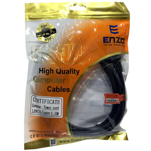 کابل برق سه پین منبع تغذیه کامپیوتر انزو مدل ENZO 3x0.75 طول 1.5 متر