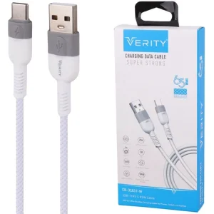 کابل تایپ سی فست شارژ 65 وات وریتی مدل CB-3161T-W