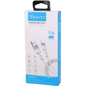 کابل تایپ سی فست شارژ 65 وات وریتی مدل CB-3161T-W
