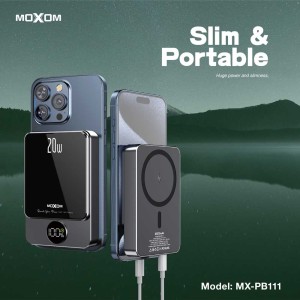 پاوربانک مگ سیف وایرلس موکسوم MOXOM MX-PB111 PD20W 15W 10000mAh