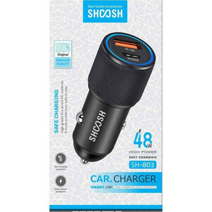 شارژر فندکی 48 وات دو پورت شوش مدل SH-803