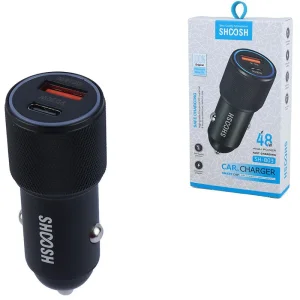 شارژر فندکی 30 وات دو پورت شوش مدل SH-803