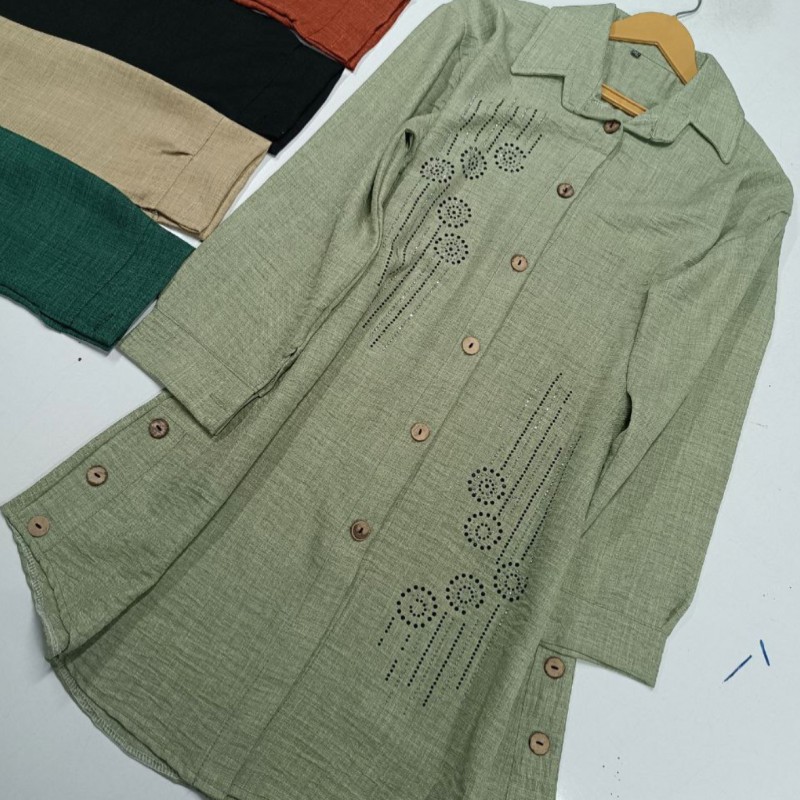 شومیز مانتویی جلو دکمه