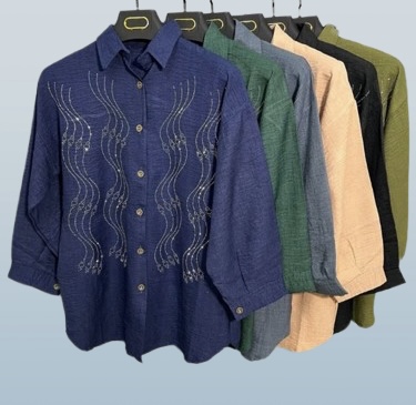 مانتو جلو نگینی موجی