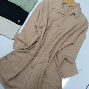 شومیز مانتویی دکمه دار