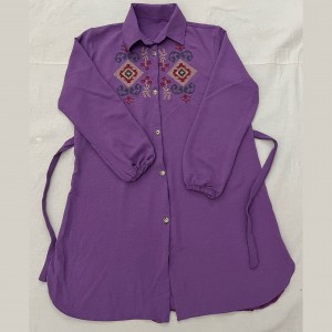 مانتو ابر و بادی گلدوزی تک رنگ