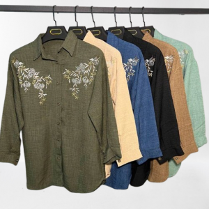 مانتو جلو دکمه گلدوزی