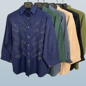 مانتو جلو نگینی موجی