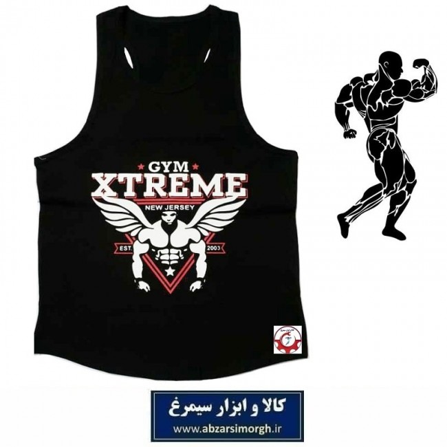رکابی بدنسازی مردانه Gym Xtreme اکستریم جیم رنگ مشکی VLV-002E