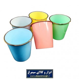 سطل پلاستیکی لبه طلایی رنگی PST-001