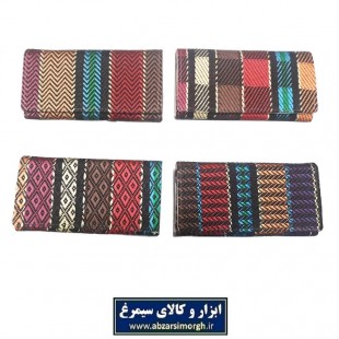 کیف پول زنانه جاجیمی دکمه مخفی HKF-011