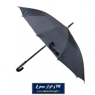 چتر مشکی مردانه داخل نقره ای دسته عصایی ۱۶ فنر فروش تک و تعداد HCH-002