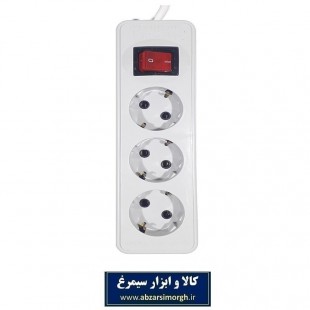 رابط 3 خانه برق ارت دار 2 متری پارت الکتریک مدل PE730  شهاب ESS-004