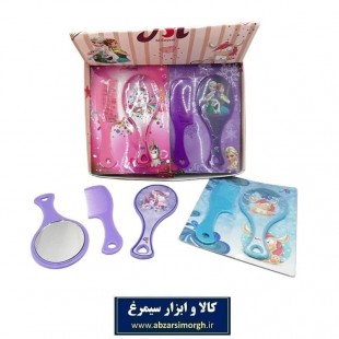 آینه و شانه دسته دار دخترانه طرح های کارتونی ZAY-005