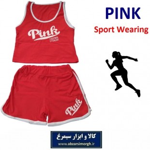 ست نیم تنه و شلوارک ورزشی زنانه Pink پینک + هدیه سیمرغ VLV-005