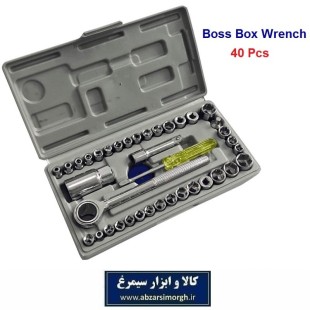 مجموعه آچار بکس و دسته آچار ۴۰ پارچه Boss باس جعبه دار AJB-011