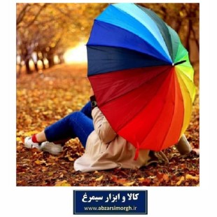 چتر رنگین کمان بزرگسال زنانه ۱۶ فنر  دکمه دار HCH-026