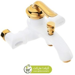 شیر بهداشتی و ساختمانی حمام واران لوتوس سفید طلایی VVLWG-5