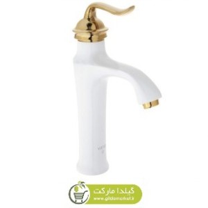 شیر بهداشتی و ساختمانی روشویی واران لوتوس سفید طلایی بلند VVLWG-2