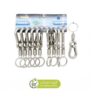 سرکلیدی فنری تک حلقه Tai Ke فلزی استیل سایز متوسط HSK-032