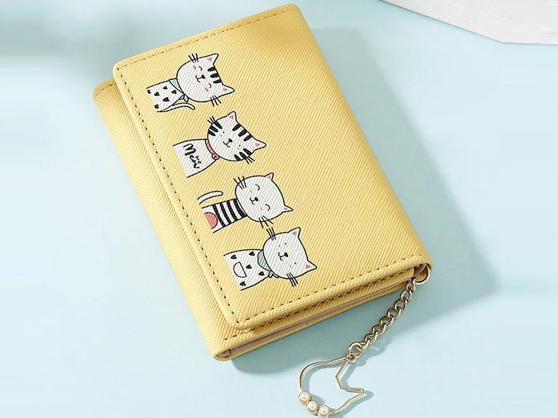 کیف پول دخترانه کوچک کارتونی با زنجیر تزئینی TAOMICMIC Y8846 Small Ladies Wallet Cartoon Wallet