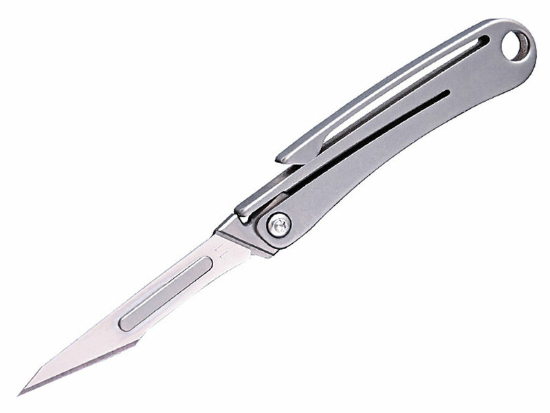 چاقوی آنباکسینگ تیتانیومی تاشو دارای دو نوع تیغه قابل تعویض Replaceable Blade Unboxing Knife