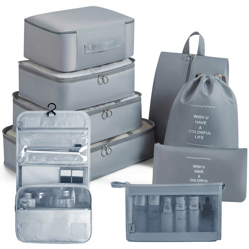 پک نظم‌دهنده چمدان و ساک چند منظوره 9 تیکه آکسفورد Colorful Twill