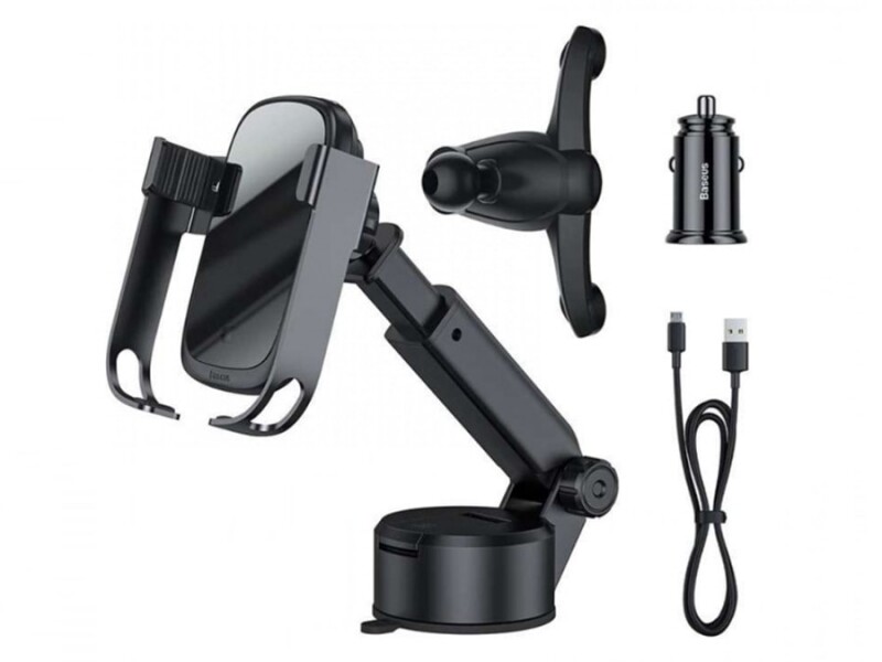 کیت پایه نگهدارنده و شارژر وایرلس سریع بیسوس Baseus Rock-Solid Electric Holder Wireless Fast Charger Kit 10W