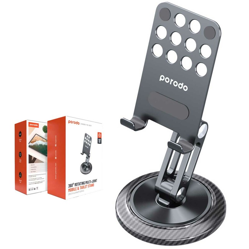 هولدر گوشی موبایل و تبلت رومیزی با چرخش 360 درجه پرودو PD-ACPS360-GY