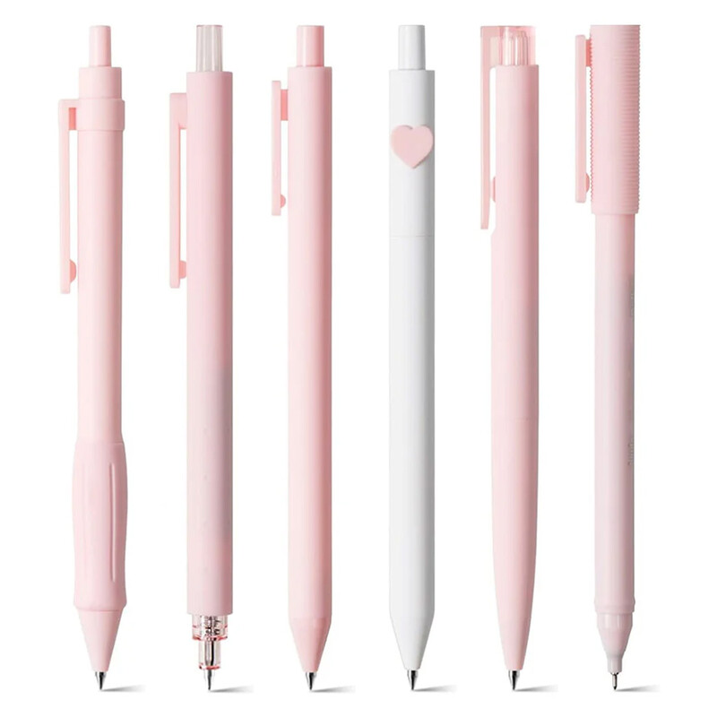 خودکار ژله ای مشکی کاکو KACO مدل PINK GEL نوک 0.5 میلی‌متری 6 عددی