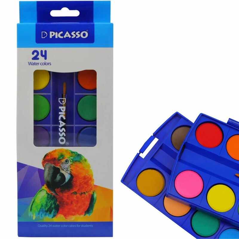 آبرنگ 24 رنگ پیکاسو Picasso مدل WT-1024 با قلمو