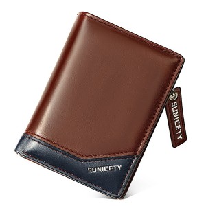 کیف پول  چرمی مردانه کوتاه زیپ دار SUNICETY S3004 zipper short men's wallet