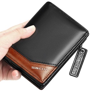 قیمت کیف پول مردانه کوتاه زیپ دار SUNICETY S3004 zipper short men's wallet