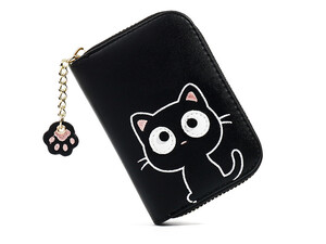 کیف پول دخترانه شیک کیف دستی فانتزی طرح گربه دخترانه TAOMICMIC 929592 Cute Cat Shape PU Leather Women Card Purse